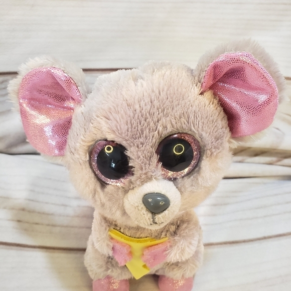 TY Beanie Boos Squeaker Mouse Plush Stuffed Toy 2015 Pink Glitter 6 Inch - Picture 2 of 7